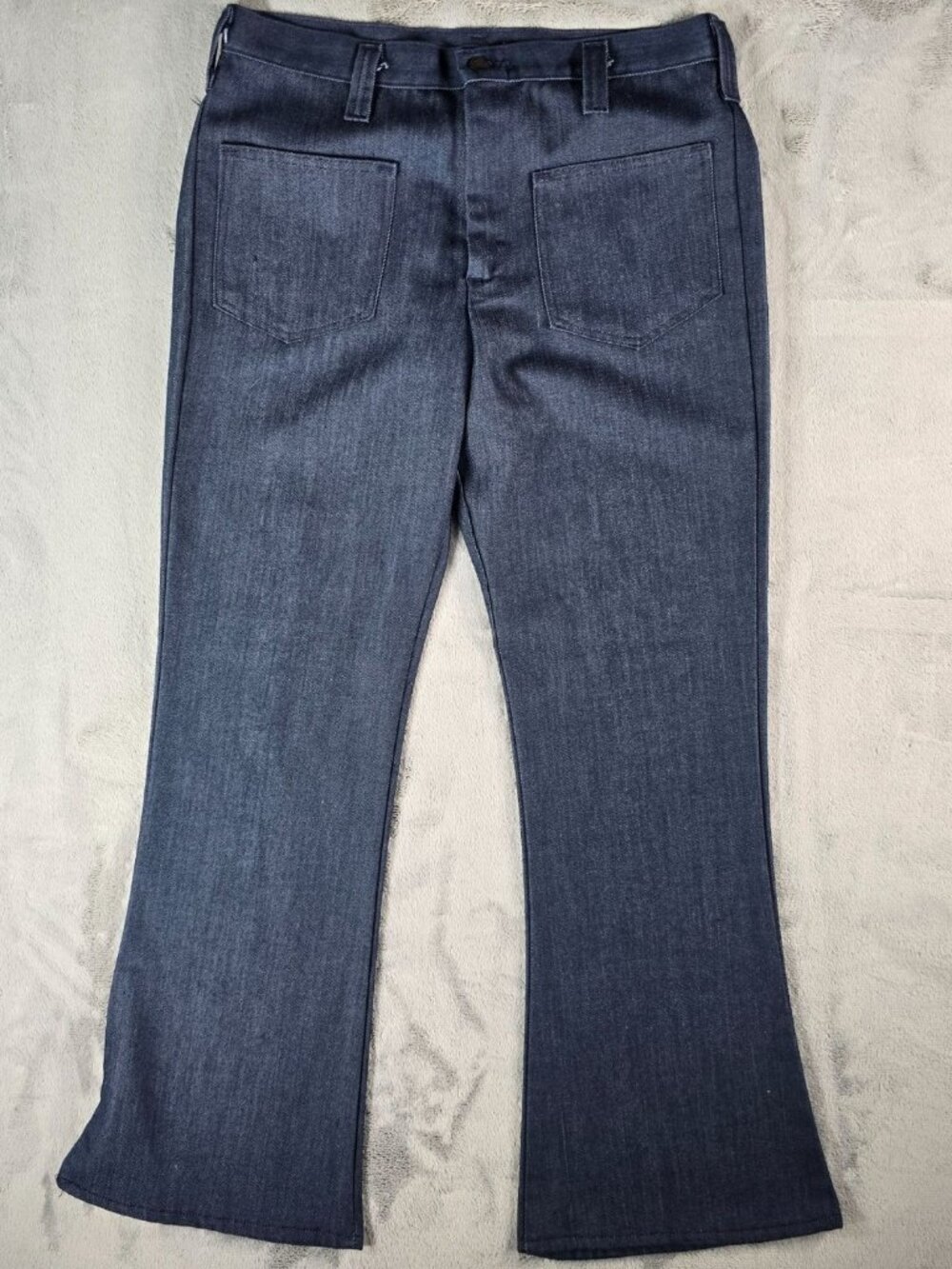 Vintage 1970s Sears Jean Joint Perma-Prest Denim Bell Bottom Jeans (32x30)